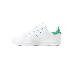 adidas - Stan Smith - Chaussures - Mixte Enfant - Blanc (Footwear White/Footwear White/Green 0) - 31 EU