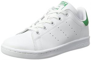 adidas - Stan Smith - Baskets - Mixte Enfant - Blanc (Footwear White/Footwear White/Green 0) - 34 EU