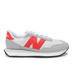 New Balance Homme 237 en Gris/Rouge, Suede/Mesh, Taille 45.5 Large