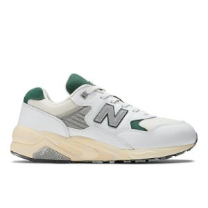 New Balance Homme 580 en Blanc/Vert, Leather, Taille 44 Large
