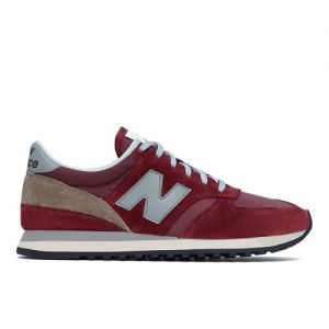 New Balance Homme MADE in UK 730 en Rouge/Gris/Blanc, Suede/Mesh, Taille 43 Large