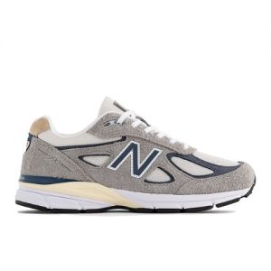 New Balance Unisexe Made in USA 990v4 en Gris/Bleu, Leather, Taille 46.5 Large
