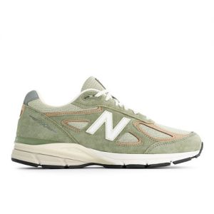 New Balance Unisexe Made in USA 990v4 en Vert/Beige, Leather, Taille 38.5 Large