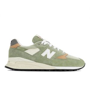 New Balance Unisexe Made in USA 998 en Vert/Beige, Leather, Taille 36 Large