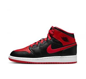 Nike - Air Jordan 1 Mid GS - 554725079 - Couleur: Rouge-Noir - Pointure: 40 EU