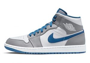 Nike - Air Jordan 1 Mid True Blue - DQ8426014 - Couleur: Gris-Blanc - Pointure: 44 EU