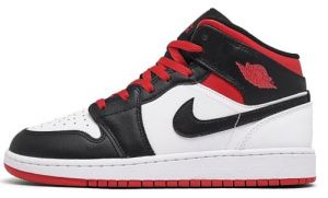Nike AIR Jordan 1 Mid GS Gym Red Black Toe DQ8423-106 Size 38