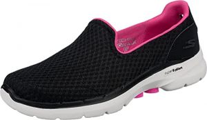 Skechers Go Walk 6 Big Splash Sneaker Femme Black Textile/pink Trim 39.5 EU