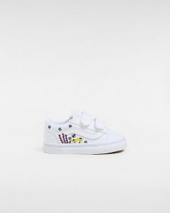 VANS Chaussures À Scratch Old Skool Bébé (1-4 Ans) (floral Embroidery True White/multi) Toddler Blanc, Taille 26.5