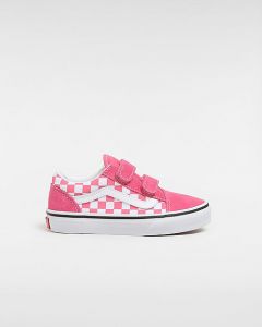 VANS Chaussures À Scratch Old Skool Checkerboard Enfant (4-8 Ans) (honey Suckle) Enfant Rose, Taille 31