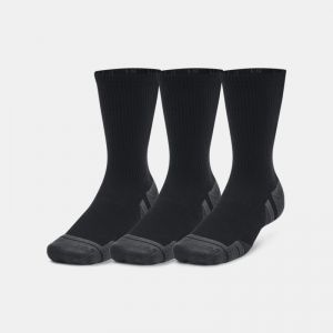 Lot de 3 paires de chaussettes hautes Under Armour Performance Tech unisexes Noir / Noir / Jet Gris M