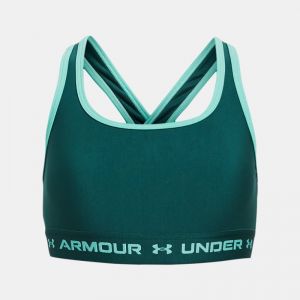 Brassière de sport à dos croisé Under Armour pour fille Hydro Teal / Radial Turquoise YSM (127 - 137 cm)